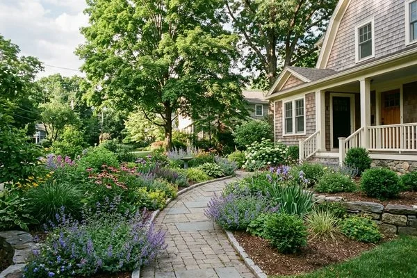 Residential landscape design with native plantings in Connecticut