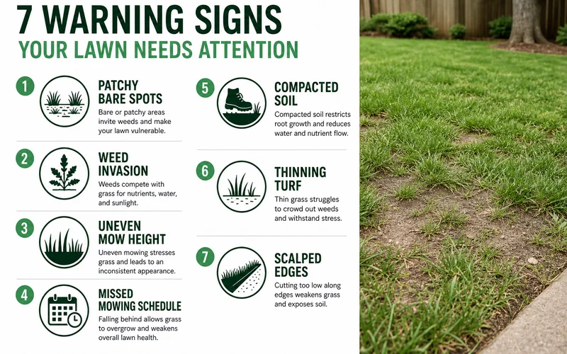 Checklist of 7 lawn warning signs